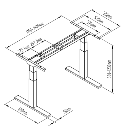 Schreibtisch höhenverstellbar Liftor Expert Weiß